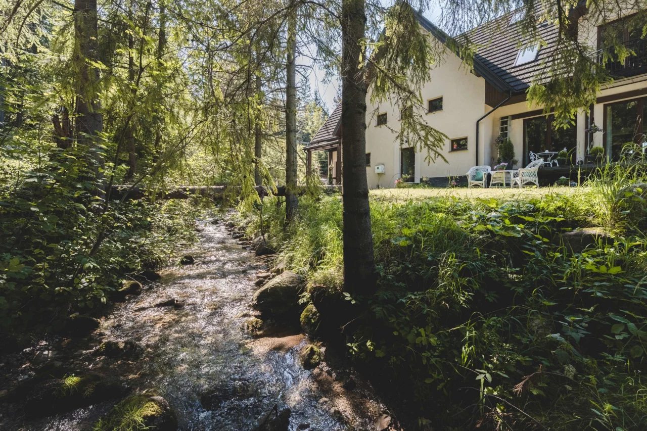 Rezydencja Dwa Niedźwiedzie nad potokiem Zakopane